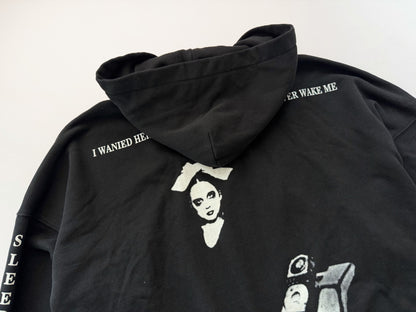 Enfants Riches Deprimes ERD x Nubian Tokyo Never Wake Zip Hoodie Washed Distressed Horror Nun Print Heavyweight Cotton Oversized Zip-Up Sweatshirt | Never Wake