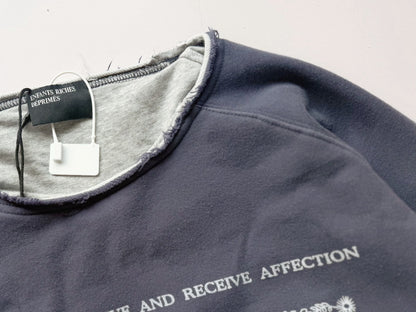 Head Against The Bars Lined Raglan Crewneck Sweatshirt - Washed Navy