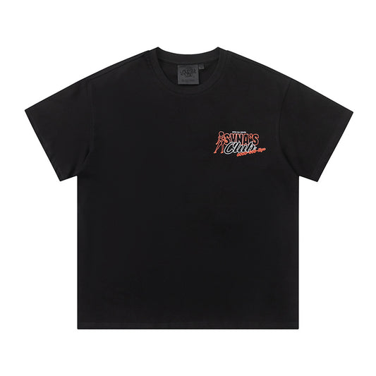 Black graphic crew neck short sleeve T-shirt with small front Synas Club print - view 10