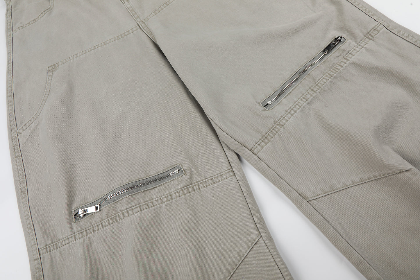 Zip Block Washed Wide Leg Cargo Pants High Waist Streetwear Y2K Vintage Knee Zip Patchwork Trousers | Zip Block