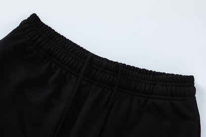 Elastic Waist Active Shorts Solid Black Slim Fit Casual Streetwear Summer Lightweight Shorts | Void Short