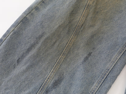 Clay Wash Arc Seam Balloon Wide Leg Jeans Earth Tone Fading Multi-Panel High Waist Baggy Denim Trousers Vintage Streetwear | Clay Arc