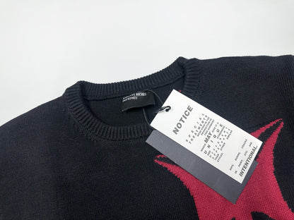 Intarsia-Knit Mohair Sweater - Black