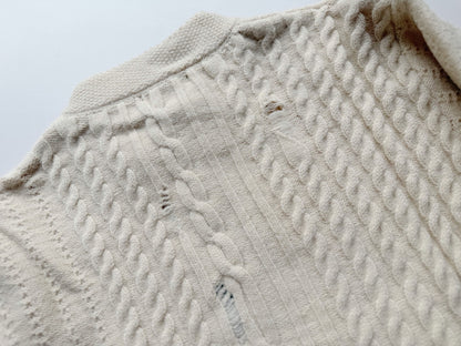 Cable-Knit Cropped Cardigan