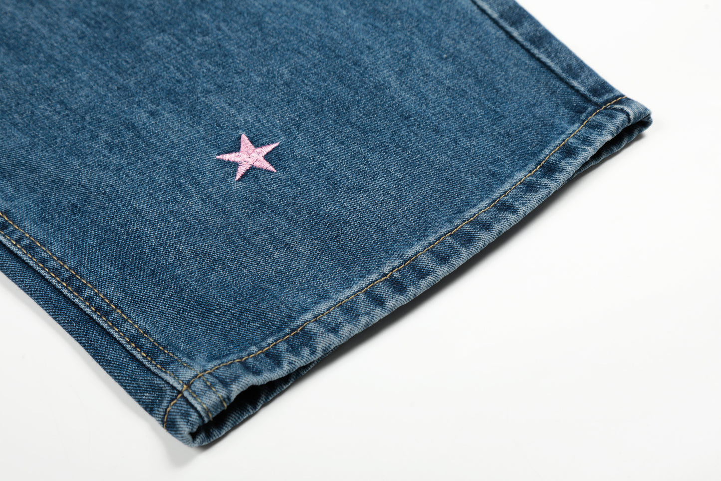 Star Embroidery Wide Leg Barrel Jeans High Waist Washed Y2K Streetwear Denim Pants