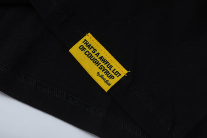 Slogan Bubble Letter Graphic Tee Purple Print Oversized Black Cotton Streetwear Casual Summer T-Shirt | Purple Lean