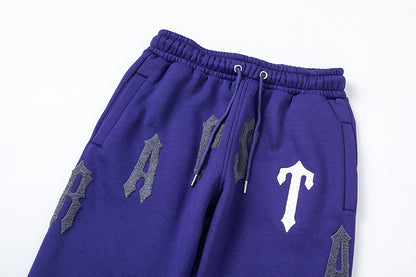 Solid Purple Knit Two-Piece Set Casual Loose Pullover Top Wide Leg Pants Matching Outfit Cozy Loungewear Streetwear Co-ord Set | Violet Set