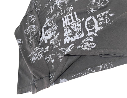 Paly Bethlehem Inn Graffiti Long Sleeve Tee Washed Distressed Vintage Charcoal Cropped Streetwear | Bethlehem Grunge