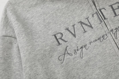Women's RVNTENG Faux Fur Trim Hood Fleece Lined Full Zip Hoodie Sweatshirt Letter Print Oversized Warm Winter Jacket