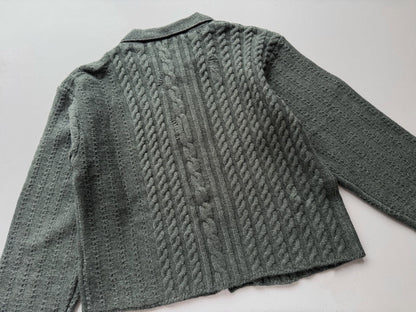 Collared Cropped Cardigan