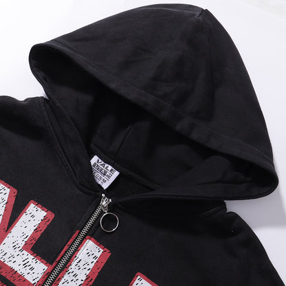 Vale Forever “Devil's Advocate” Zip-Up Hoodie – Black/Red