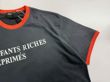 Enfants Riches Déprimés Ringer Classic Logo Short Sleeve Tee Shirt Faded Grey Red