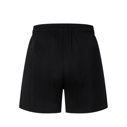 Mesh Elastic Waist Athletic Shorts Breathable Perforated Casual Summer Street Shorts | Dark Mesh