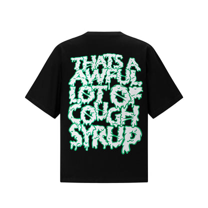 Slime Drip Graphic Tee Slogan Print Oversized Black Cotton Streetwear Casual Summer T-Shirt | Green Slime