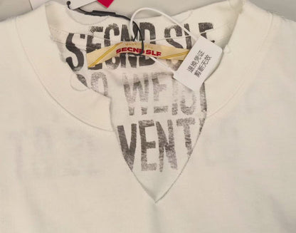 SECND SLF Too Blessed To Be Stressed Cross Sky Print Short Sleeve Tee Off-White Oversized Drop Shoulder American Vintage Streetwear | Too Blessed Tee