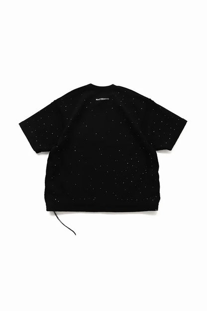 Skull-Embellished Rhinestone Boxy T-Shirt