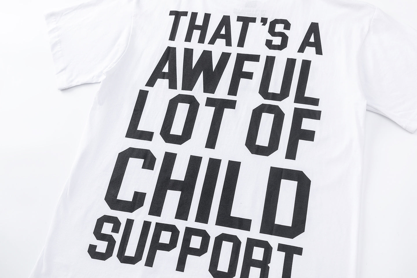 White unisex oversized graphic T-shirt with red front emblem and bold black back text - view 10