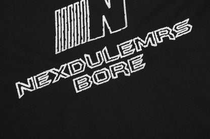 Nexdulemrs Bore N Logo Graphic Tee Oversized Short Sleeve Streetwear Y2K Sporty Casual Summer T-Shirt | Bore N