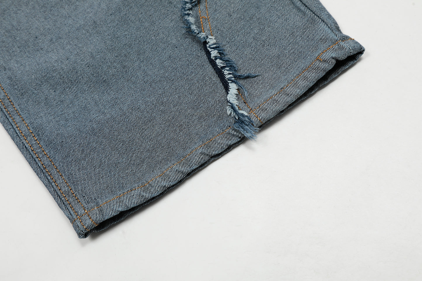 Dark Navy Waistband Raw Edge Arc Cutout Patchwork Baggy Wide Leg Jeans Deconstructed Y2K