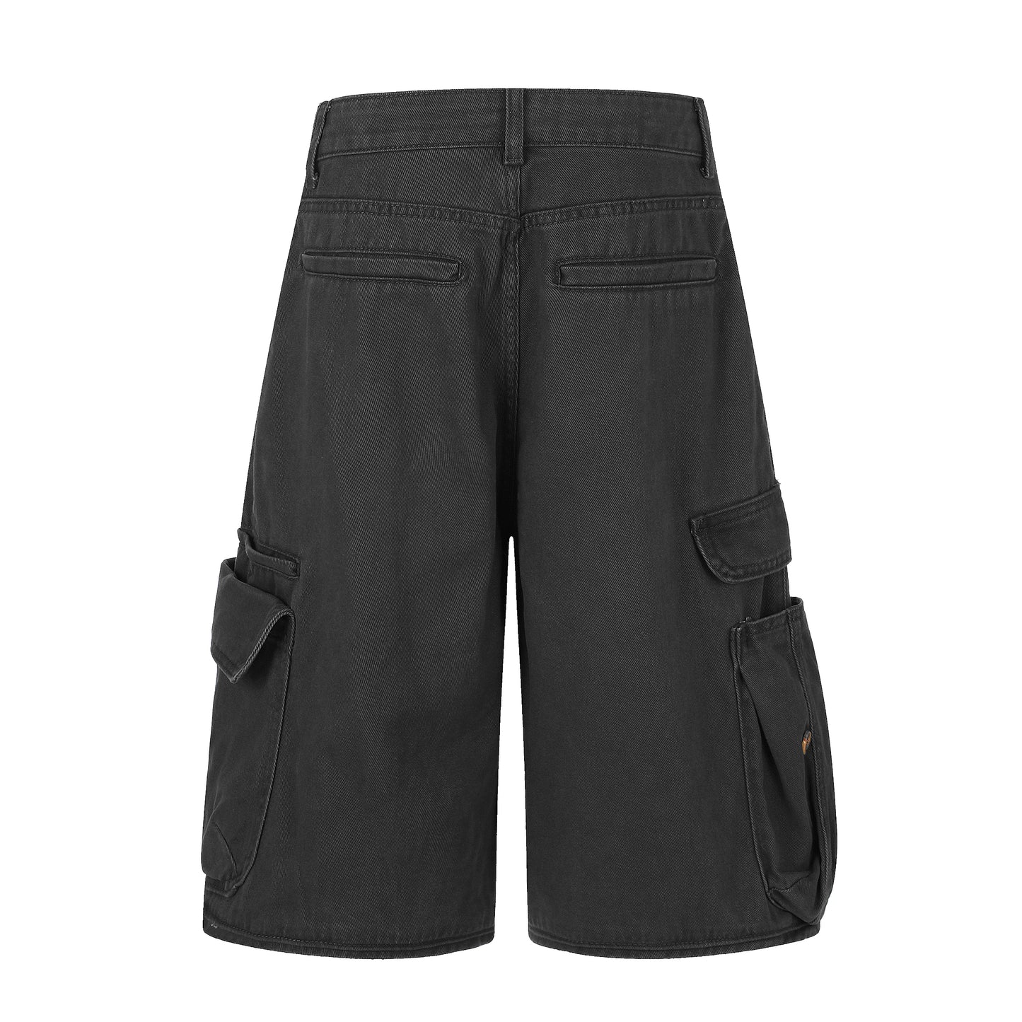 Women's Multi-Pocket Cargo Wide Leg Denim Shorts High Waist Contrast Stitch Casual Streetwear Jean Shorts