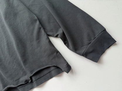 ERD Enfants Riches Deprimes Slogan Pocket Contrast Sleeve Long Sleeve Tee Washed Slate Gray Distressed Wax Dye Patchwork Streetwear | Slate Splice Tee
