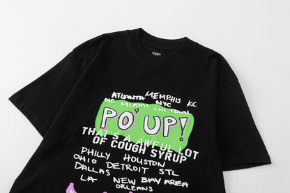 That's A Awful Lot Of Cough Syrup "Po Up" Cities Flame Black Tee
