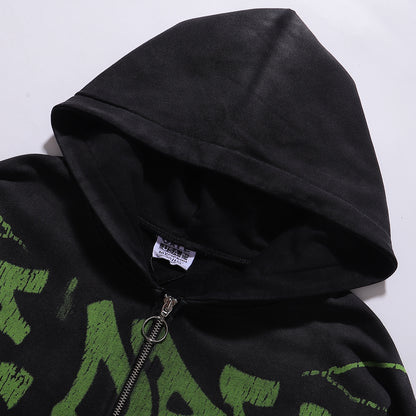 Vale Forever God's Liberty Zip Up Hoodie Black/Green