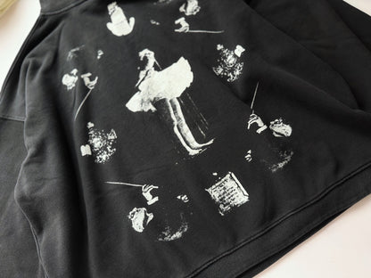 Enfants Riches Deprimes ERD Ballet Noir Hoodie Washed Distressed Heavyweight Cotton Oversized Pullover Dark Art Streetwear Sweatshirt | Ballet Noir