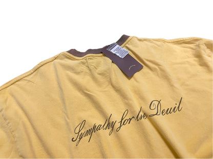 Paly Hollywood Rolling Stones Beggars Banquet Long Sleeve Ringer Tee Washed Mustard Yellow Distressed Vintage Streetwear | Beggars Ringer