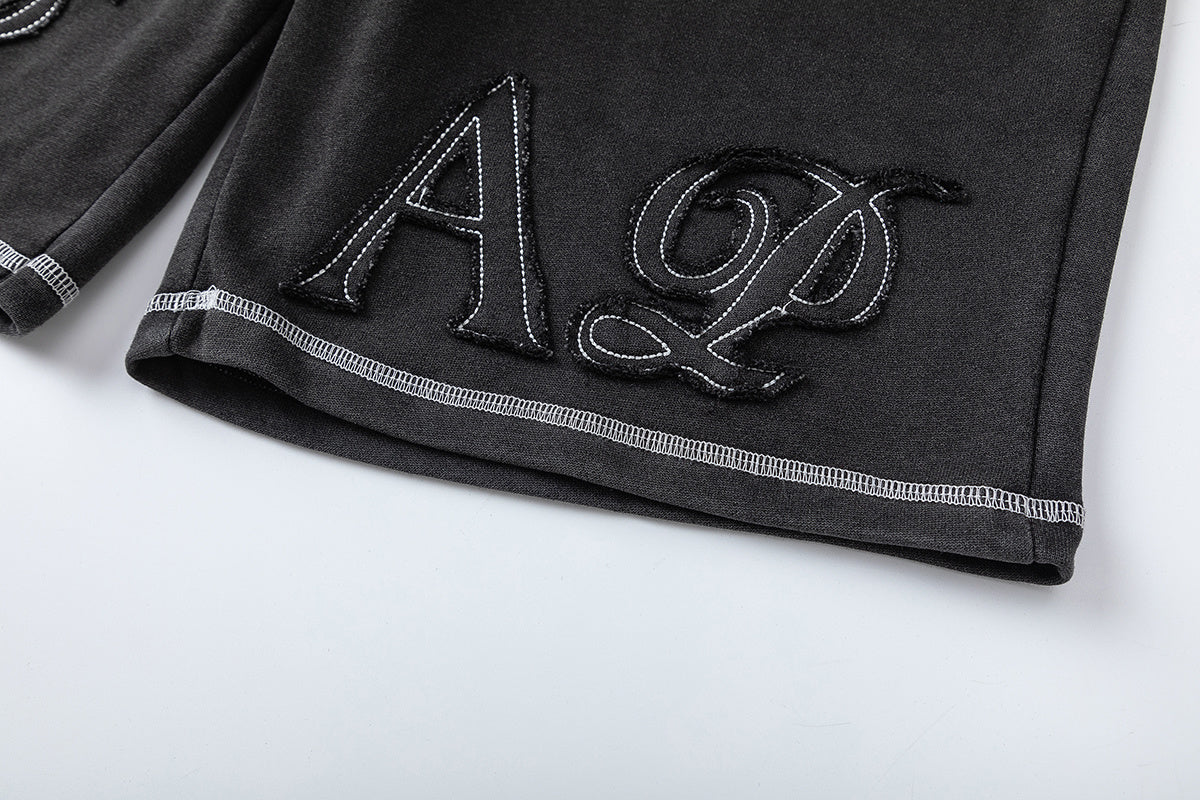 Trapstar black and charcoal graphic T-shirt and drawstring shorts set with contrast stitching - view 11