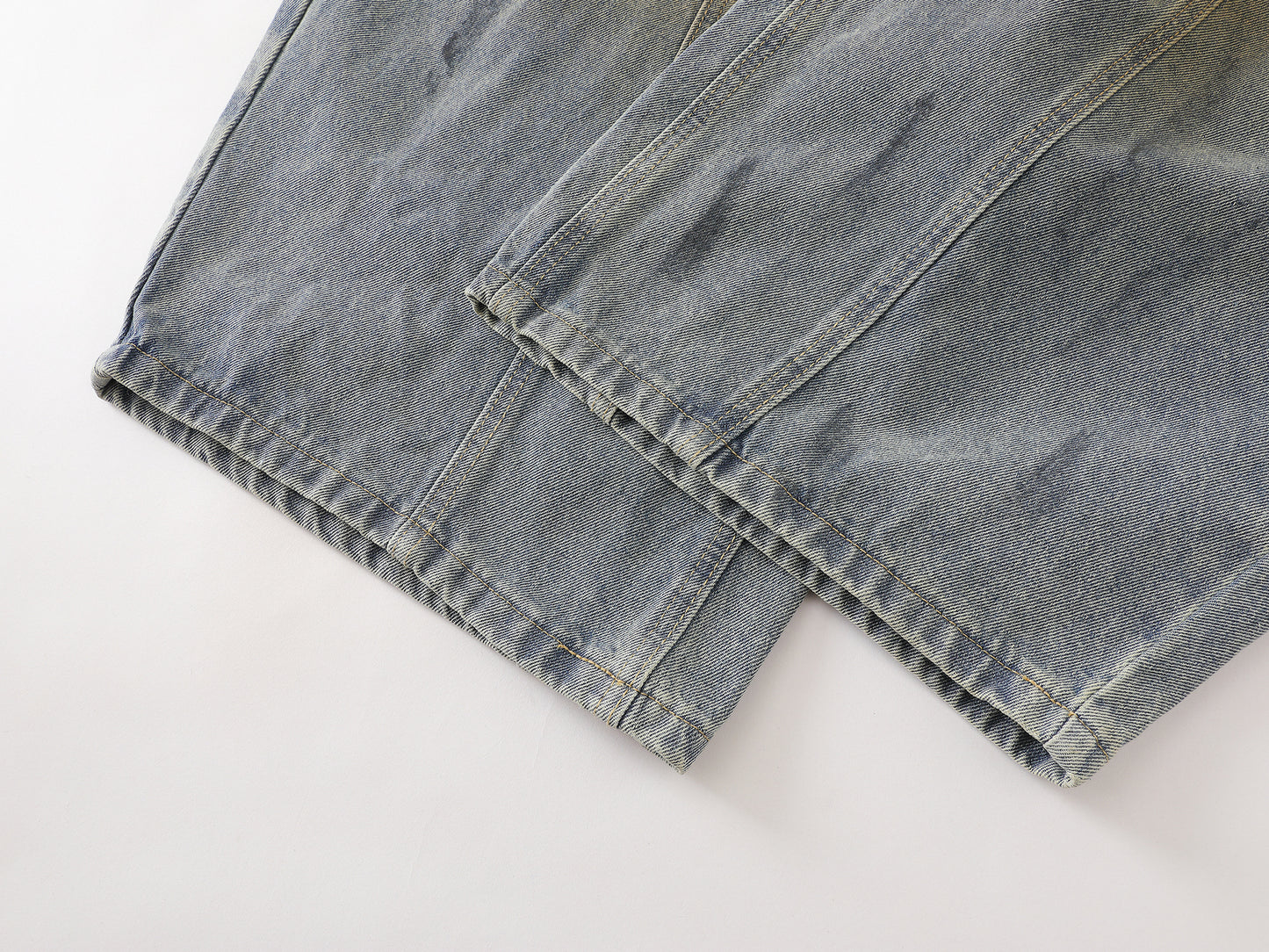 Clay Wash Arc Seam Balloon Wide Leg Jeans Earth Tone Fading Multi-Panel High Waist Baggy Denim Trousers Vintage Streetwear | Clay Arc
