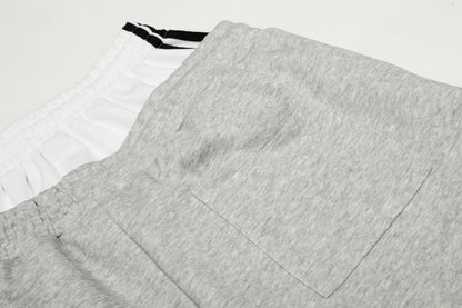 SER Number 9 Flag Embroidery Contrast Waistband Wide Leg Sweatpants Drawstring Metal Ring Hem Y2K