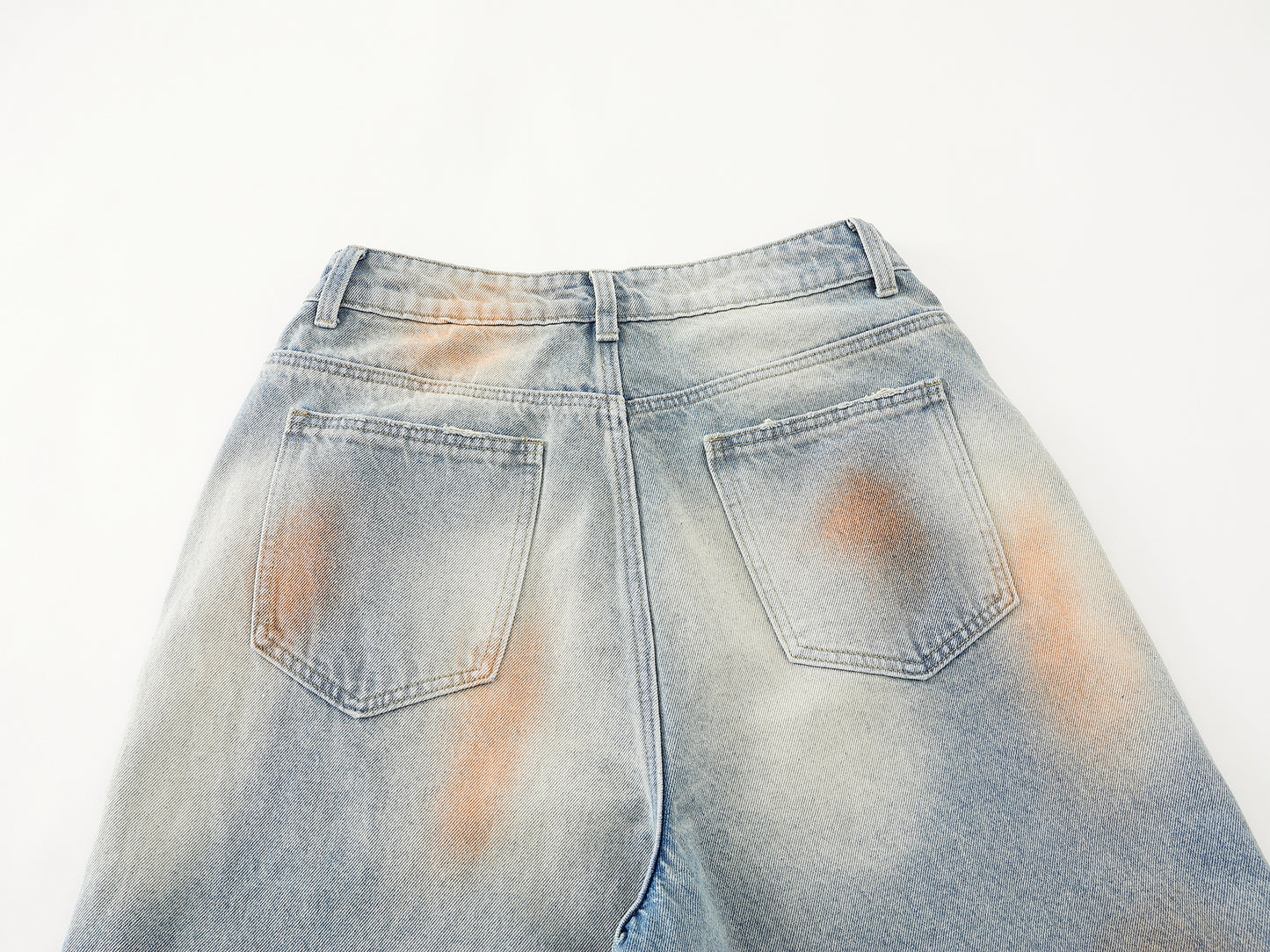 Tie-Dye Distressed Ripped Denim Shorts Wide Leg High Waist Washed Streetwear Summer Casual Jean Shorts | Rust Bloom