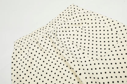 Polka Dot Cat Whisker Embroidery Metal Charm Wide Leg Pants Drawstring Ankle Toggle Y2K Harajuku