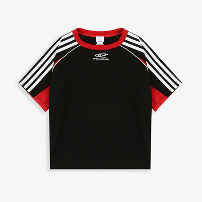 Protocol Index Color Block Raglan Tee Stripe Sleeve Spliced Athletic Retro 90s Sportswear Streetwear T-Shirt | Race Block