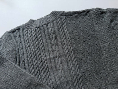 Asymmetrical Distressed Cashmere Cardigan - Tweed Gray