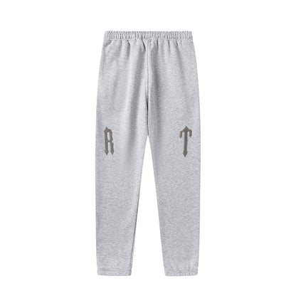 Trapstar Black and Gray Graphic Hoodie and Joggers Tracksuit Set, Two Piece Streetwear Outfit