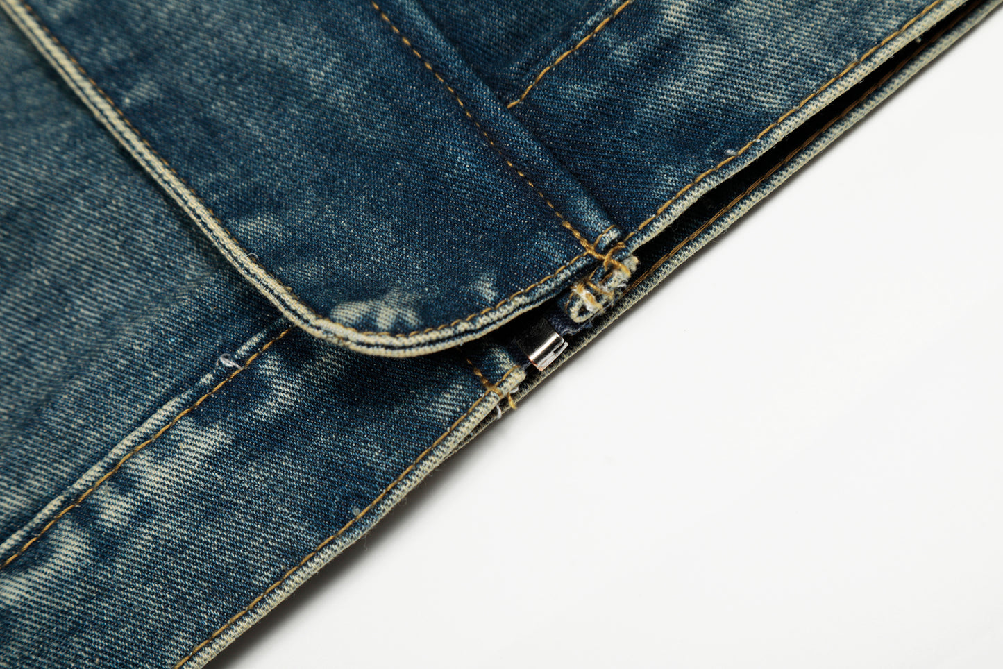 Stand Collar Zip Denim Jacket Washed Vintage Streetwear Oversized Y2K Casual Moto Coat | Indigo Moto