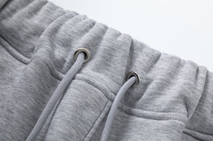 Blue and Gray Chevron Hoodie and Joggers Tracksuit Set, Drawstring Two Piece Streetwear Outfit