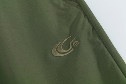 Tactical Drawstring Shorts Elastic Waist Side Cord Hem Wide Leg Streetwear Casual Shorts
