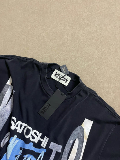 SATOSHI NAKAMOTO Mirror Logo Vintage Tee / Black