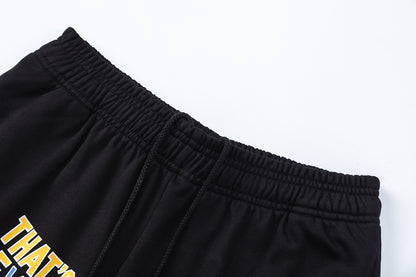 Solid Black Elastic Waist Athletic Shorts Lightweight Casual Summer Street Workout Shorts | Jet Short