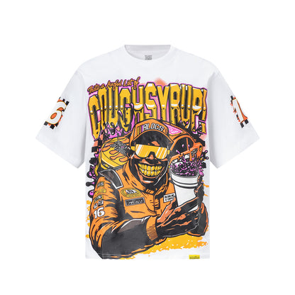 Unisex Graphic T-Shirt, Short Sleeve Crew Neck Racing Car Print Tee