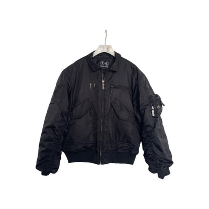 Thug Club Bomber Jacket Oversized Nylon Multi-Pocket Zip Up Streetwear Coat Vintage Bronze Hardware | Thug Bomber