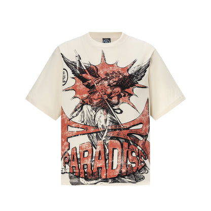 Graphic Print Tee Hellstar Oversized Streetwear Casual Summer Cotton T-Shirt | Solar Hex