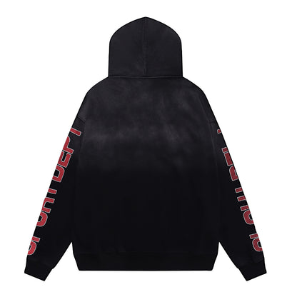 Vale Forever “Devil's Advocate” Zip-Up Hoodie – Black/Red