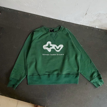 Enfants Riches Déprimés S.S.S. TV Raglan Crewneck Sweatshirt - Forest Green