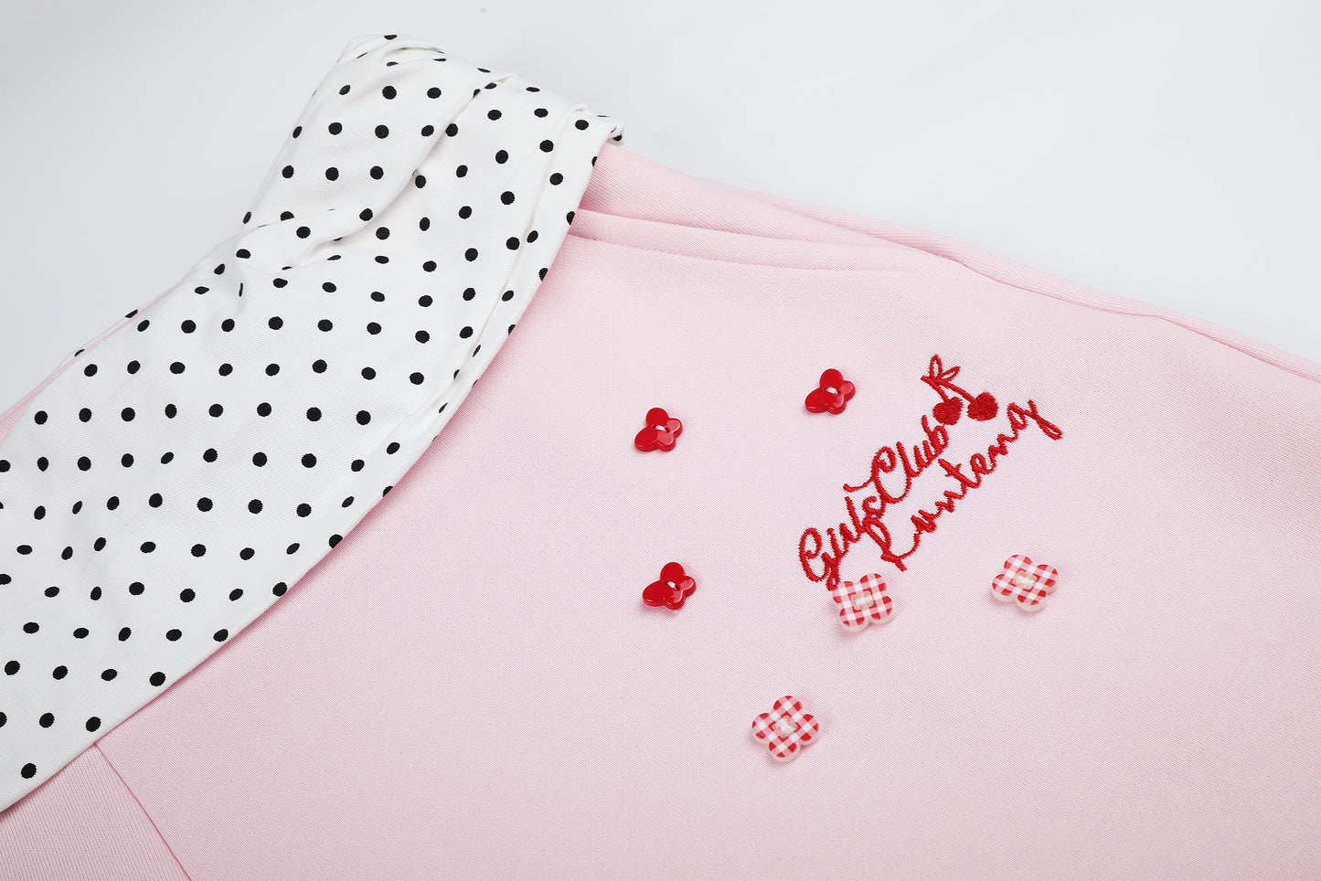 Women's Girls Club Conteng Embroidery Polka Dot Fold-Over Waistband Balloon Wide Leg Sweatpants Casual Sweet Jogger Pants