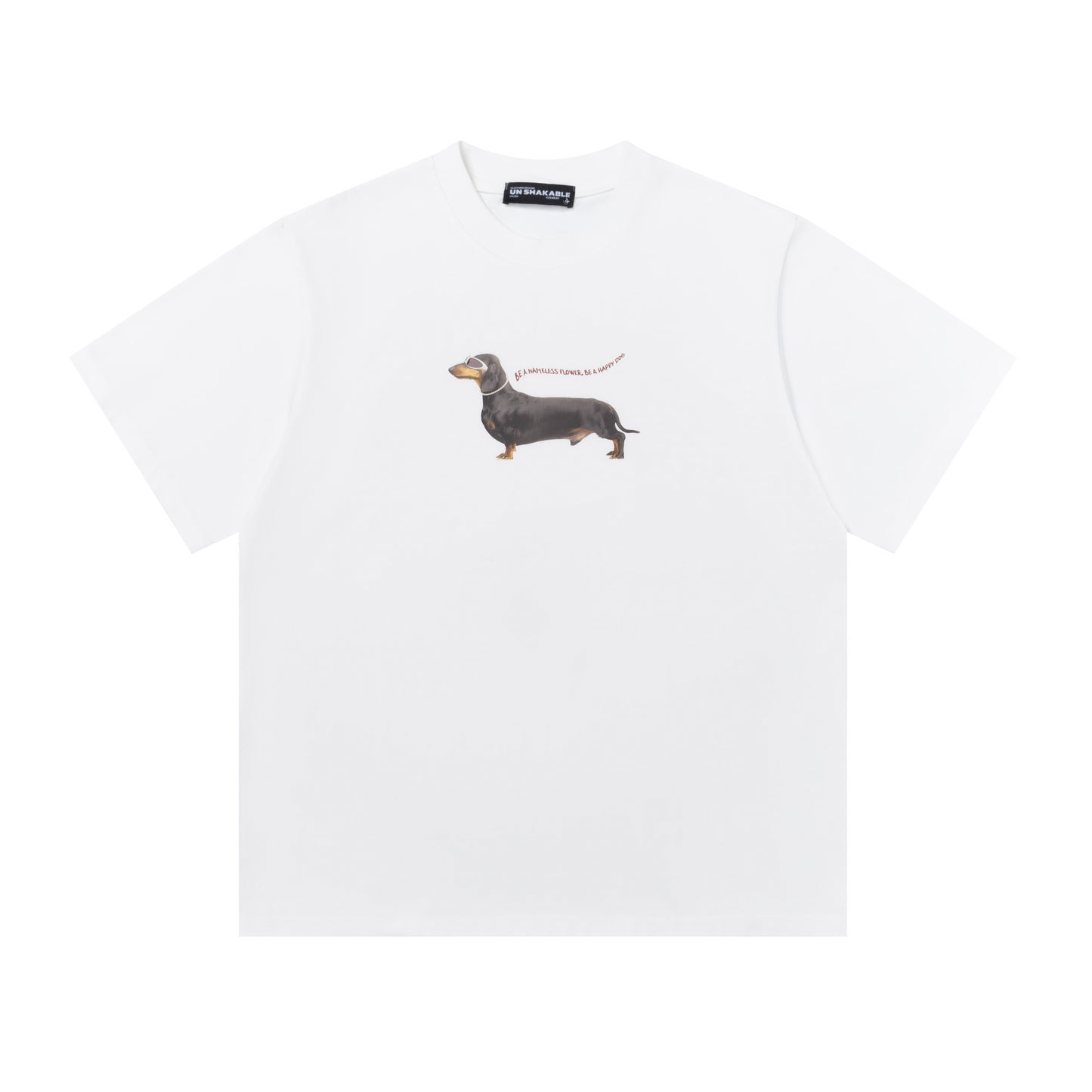 Black Happy Dog dachshund tee back view