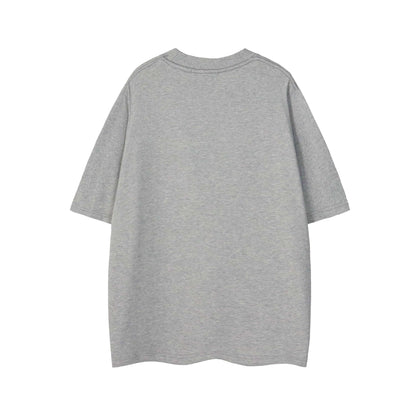 Unshakable Triple Logo Distressed Print Oversized Tee Vintage Washed Streetwear Short Sleeve T-Shirt